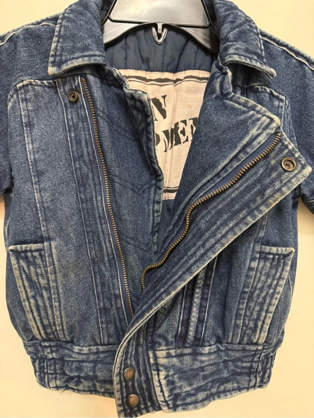 Urban Equipment Kids Blue Distressed WashDenim Moto Jacket
